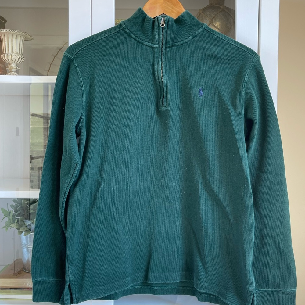 Polo Ralph Lauren green 1/4 zip sweater pullover Size Youth XL
